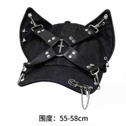朋克水洗牛仔棒球帽Punk Washed Denim Baseball Cap