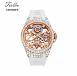 TIELBO圆形镂空陀飞轮机械腕表Round Skeleton Tourbillon Mechanical Watch